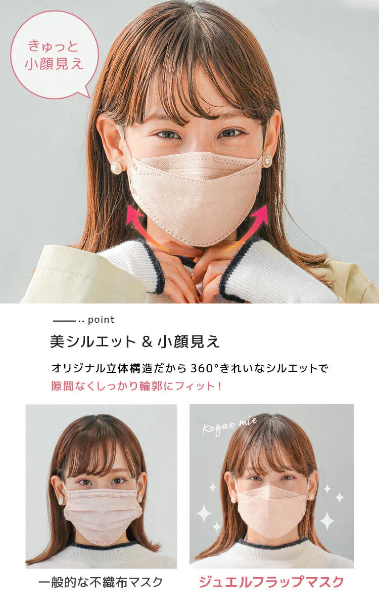 【100枚セット・ハニー・ふつうサイズ・バイカラー】立体マスク 3D マスク 4層構造 両面同色 5枚ずつ 個包装 くちばし 不織布 マスク 小顔 美 シルエット 使い捨て 血色 マスク カラー カラーマスク ジュエルフラップマスク Jewel Flap Mask 公式 WEIMALL 94-c 花粉症 花粉症対策 予防