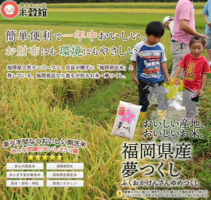 令和7年産 米10kg 送料無料 無洗米 福岡県 人気 送料無料 米 10キロ 九州 「夢つくし」 九州産 米