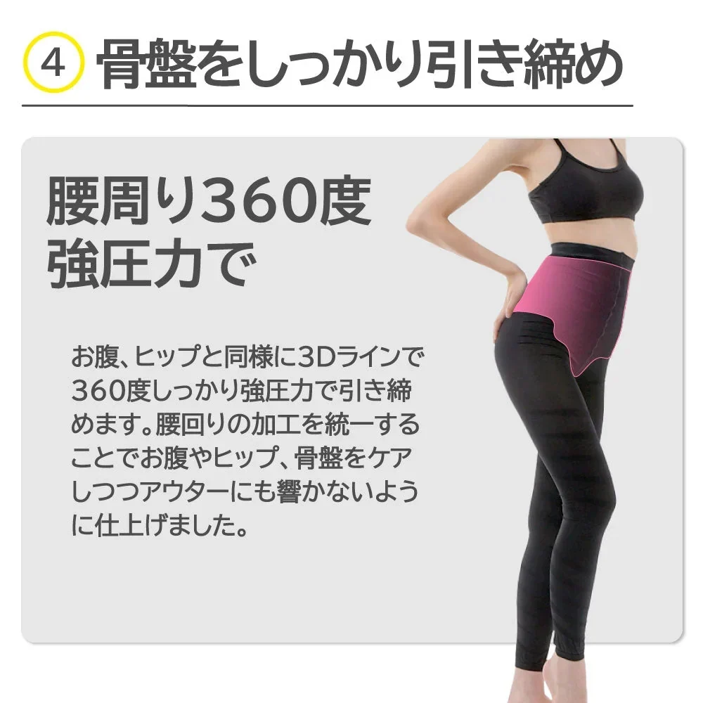 3D着圧レギンス スパッツ 段階着圧 サイクロン加圧式 オールインワン 補正 レディース※こちらはMサイズです。
