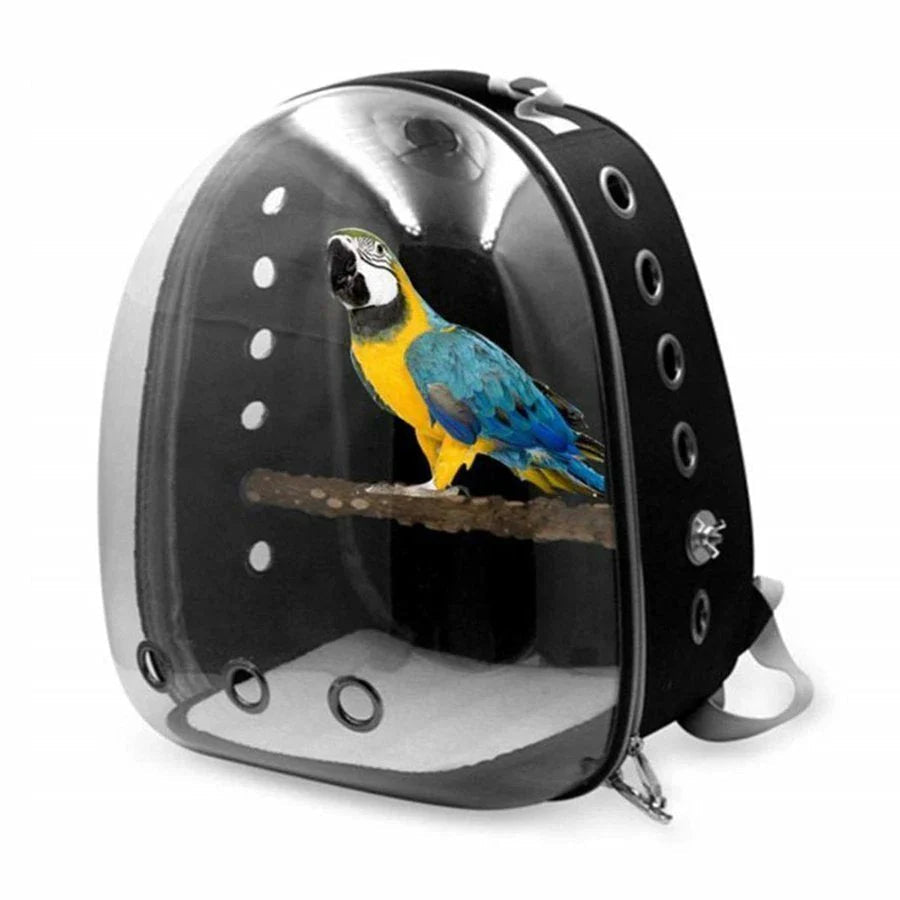 インコケージ キャリー バッグ 持ち運び 鳥 キャリーバッグ 外出 小鳥 キャリーケース リュック お出かけ 文鳥 鳥かご お散歩 w414A(ブラック)