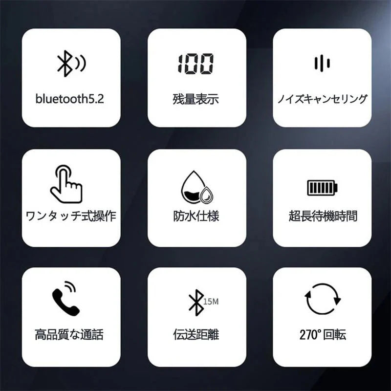 ワイヤレスイヤホン 超軽量 耳掛け型 イヤホン 左右耳兼用 ハンズフリー通話 マイク内蔵 iPhone/Android適用 Bluetooth5.2 左右兼用 w296D(ブルー)
