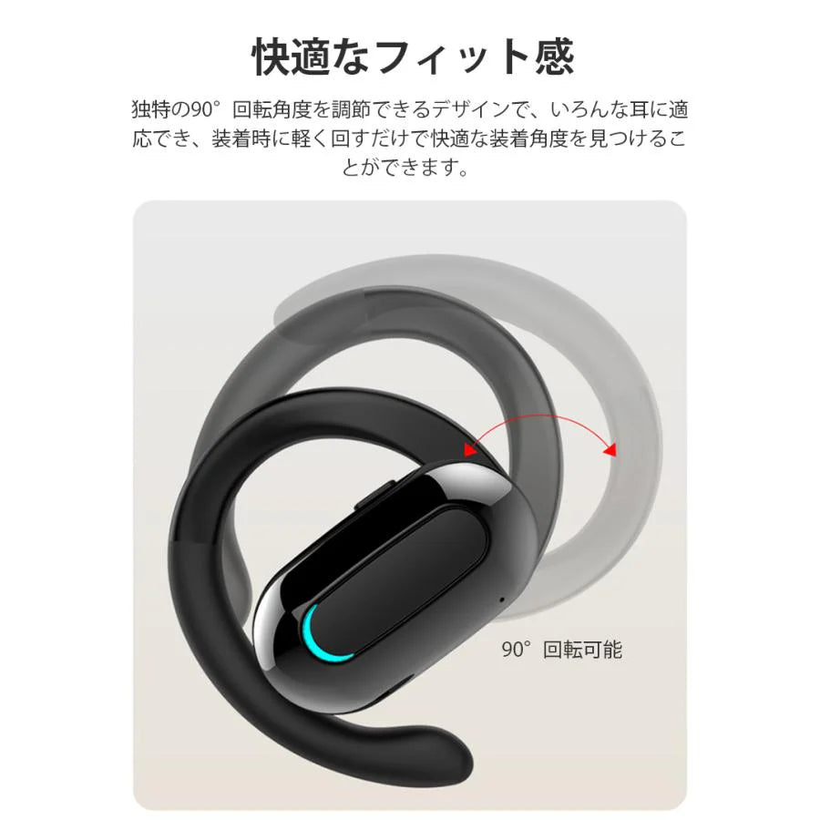 Bluetooth5.3 ワイヤレスイヤホン右耳 イヤホン 低遅延 長時間再生 長時間再生 耳が痛くならない 軽量設計 90°回転可能 5color s090D(ブルー)