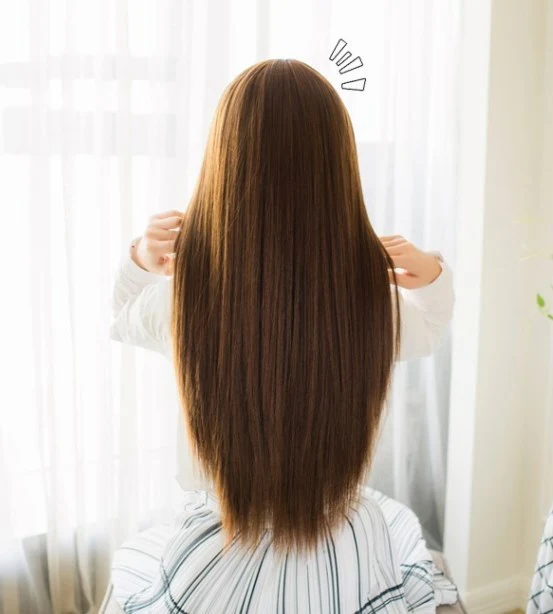 ストレート ロング エクステ 襟足ウィッグ 60cm (ダークブラウン）