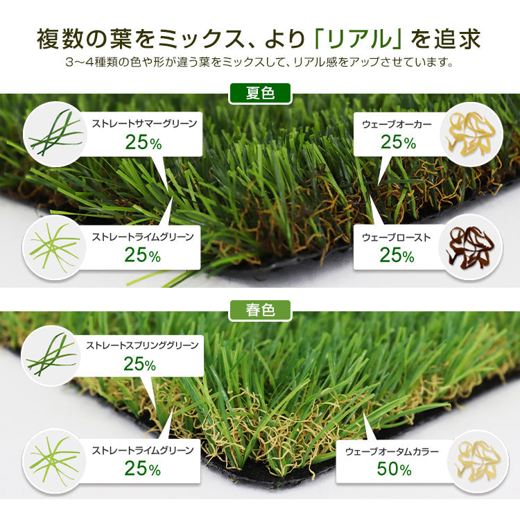 【春色グリーン】人工芝 ロール 1m×10m リアル人工芝 芝生マット 人工芝生 人工芝マット 人工芝ロール 芝生 ロールタイプ 芝丈35mm 固定ピン 庭 ベランダ テラス バルコニー ガーデニング ガーデン 屋上緑化 u字ピン 水はけ