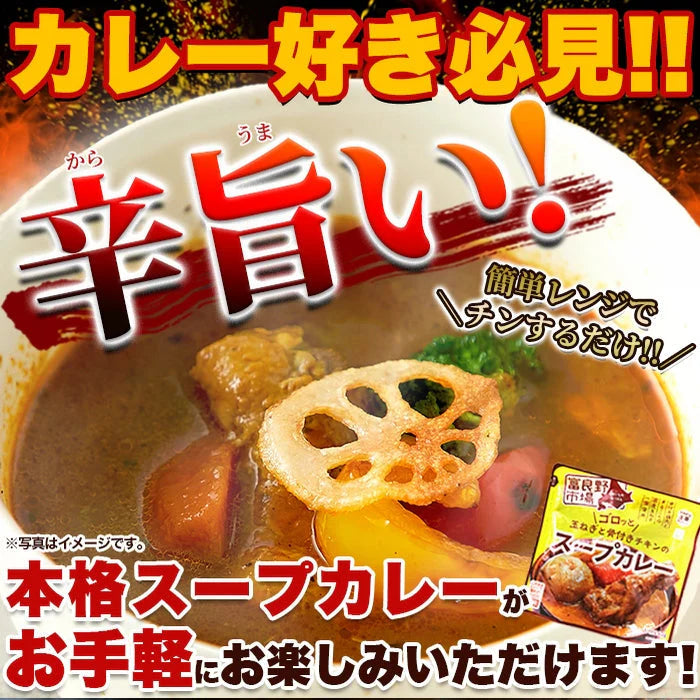 ゴロッと 玉ねぎ と骨付き チキン の スープカレー【1人前 260g×２袋】富良野市場/ネコポス