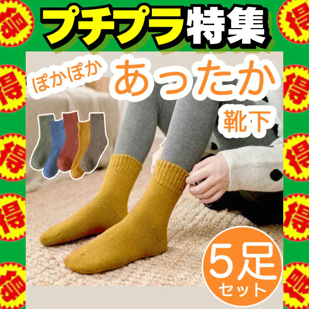 【ご予約商品 2025年3月上旬入荷分】レディースソックス 裏起毛 厚手 5足セット  防寒 暖かい靴下 無地  女性用靴下 冷え性対策 保温 あったか厚手靴下