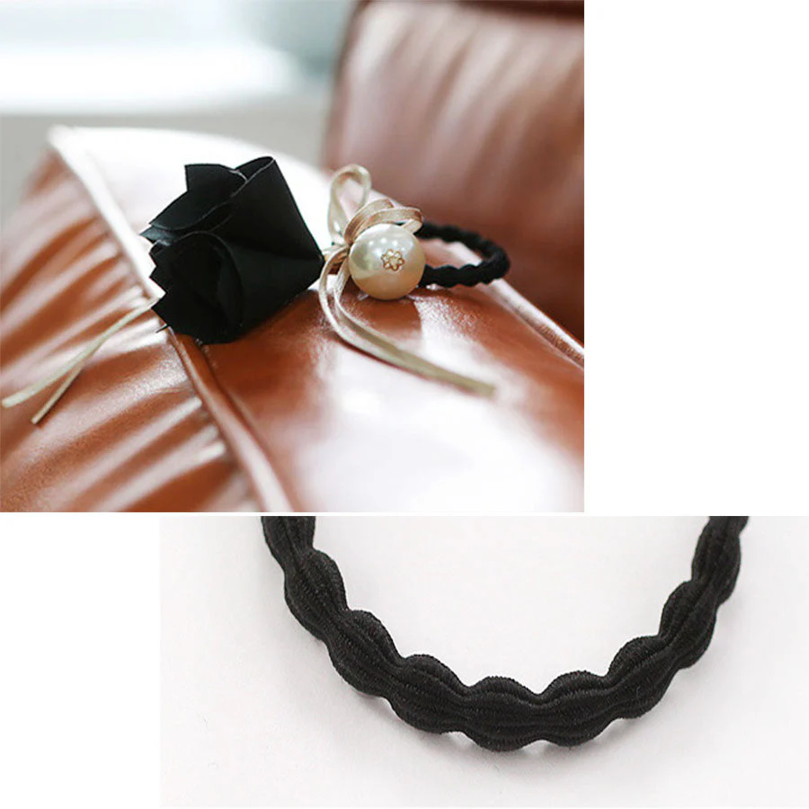 (ネイビー)ヘアアクセサリー ヘアゴム 髪留め フラワー 小物雑貨 卒業パーティー 旅行