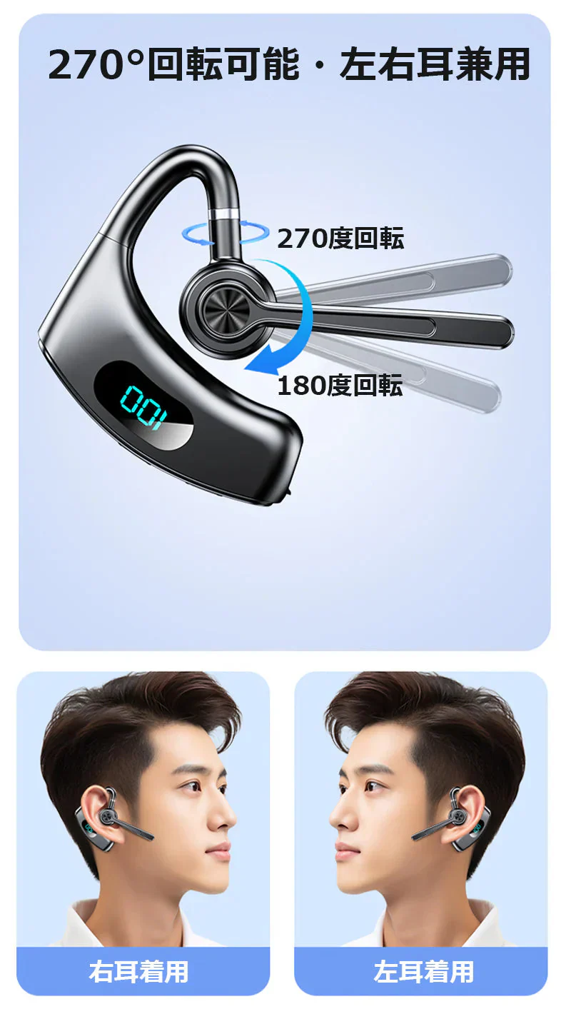 骨伝導イヤホン イヤホンヘッドホン  PSE認証 耳かけ式 Bluetooth5.4 HiFi高音質 長時間航続 Type-C充電 IPX5防水 防滴防汗 三色選択可能 大容量バッテリー LED残電表示 270度回転可能 s100A(ブラック)
