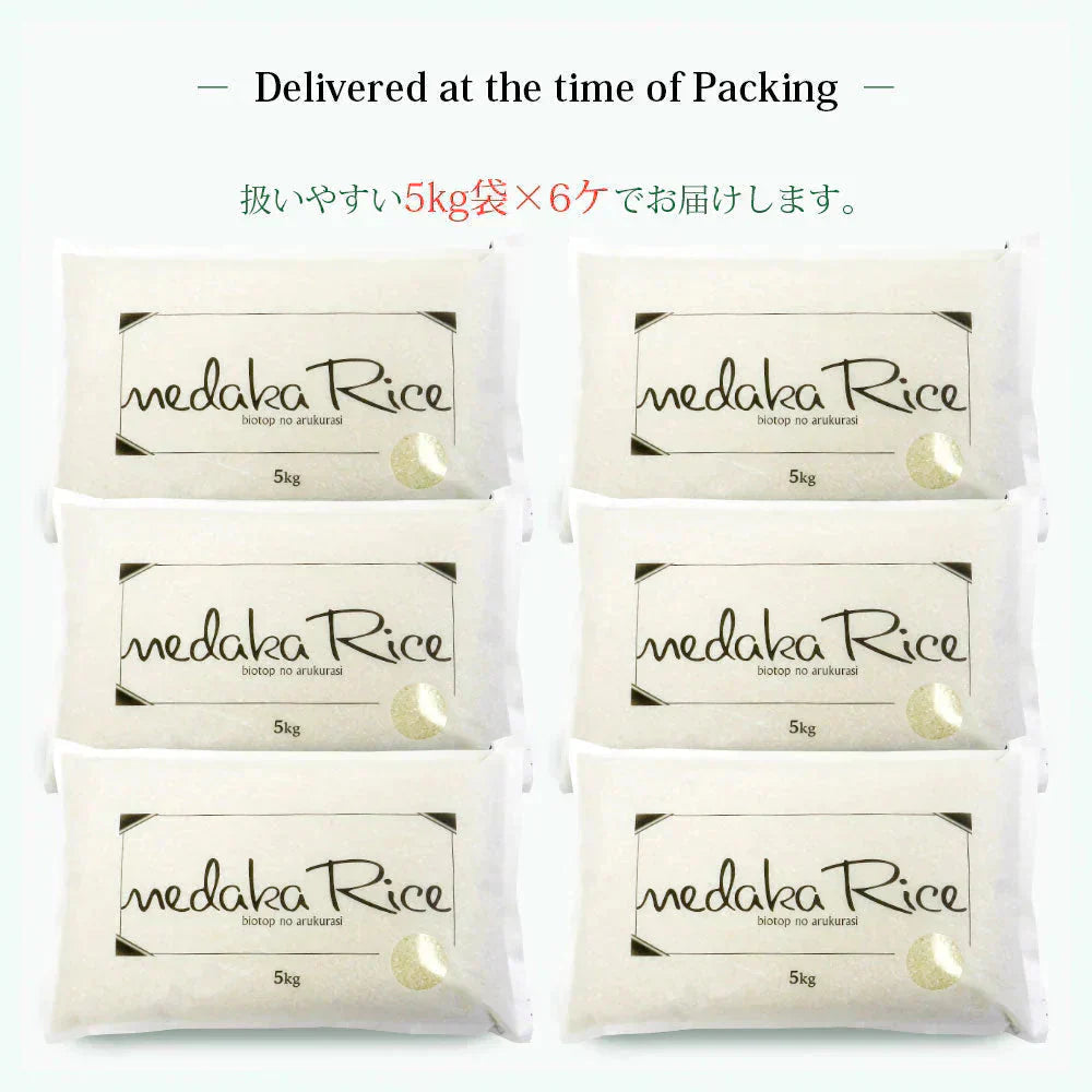 【メダカが泳ぐキレイな田んぼで育ったお米】 めだか米 はえぬき 白米 30kg (5kg×6袋) 山形県産 令和7年産 送料無料 米 30キロ こめ コメ お米 精米 新米 お米30kg はえぬき30kg はえぬき30キロ