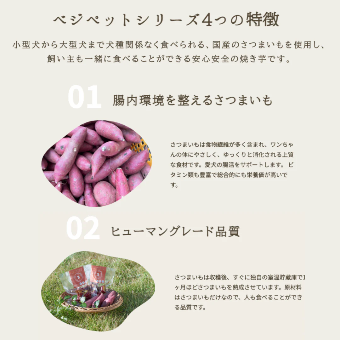 【ベジペットシリーズ】手作りおやつの焼き芋- 80g×5パック -