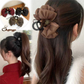 (ブラウン)リボンバレッタ 大きい リボンヘアアクセサリー 清楚 ガーリー エレガント ヘアピン ビックリボン ヘアバレッタ かわいい