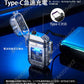 【透明＆ライト付き】防災屋外 ダブルアークライター type-C 懐中電灯 屋外 防水 防塵 防炎 ポータブル 電子ライター 登山 キャンプ s138F