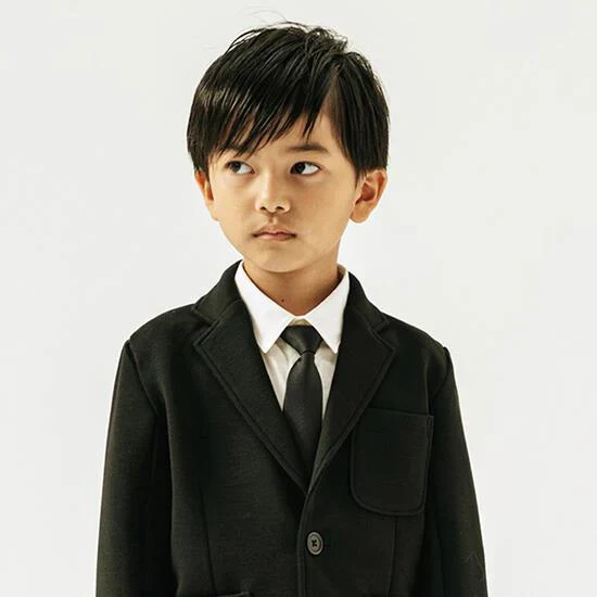 入学式 男の子 スーツ フォーマル 子供服 130cm 入学式 ダブルフェイススーツ (ブラック)上下組 子供 ジェネレーター 上下set generator 子供服 男 男の子