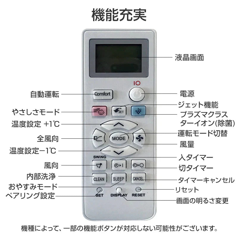 SHARP エアコン用リモコン 互換 汎用 シャープ 全シリーズ 対応 Airest 代替えコントローラー  除菌 代用 予備
