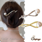 (ゴールド)ヘア留め ヘアアクセサリー クロスヘアピン髪飾り 上品 パーティー飾り