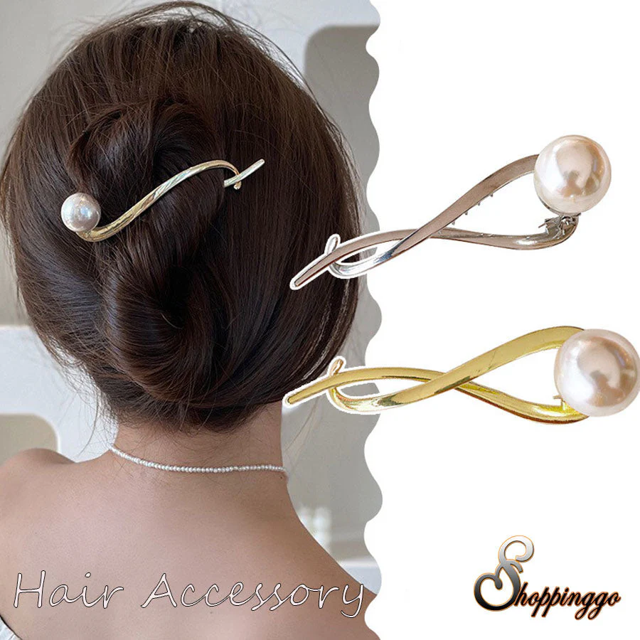 (ゴールド)ヘア留め ヘアアクセサリー クロスヘアピン髪飾り 上品 パーティー飾り