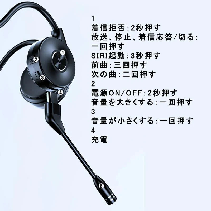 骨伝導イヤホン ワイヤレス ヘッドホン テレワーク 在宅ワークに最適 最強ノイズ キャンセリング マイク 運転中の通話でもきちんと相手に届きます w254C(ブラック)