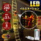 【シャンパンゴールド】イルミネーション クリスマス サンタクロース LED オーナメント 飾り 屋外 IP44 防水 USB給電 リモコン付き