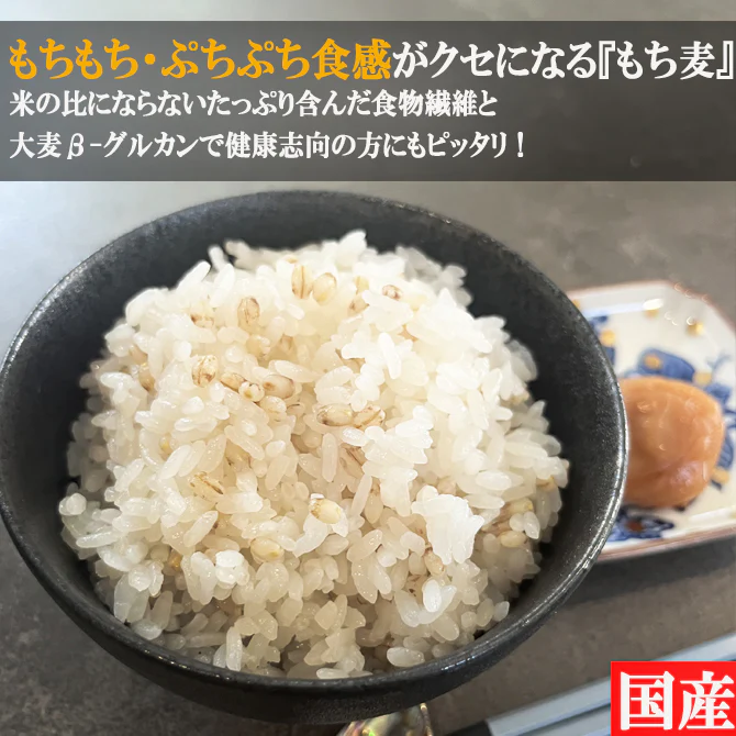 もち麦 国産 もちむぎ 独自の8分搗き 軽押製法による美味 雑穀米 300g 無添加
