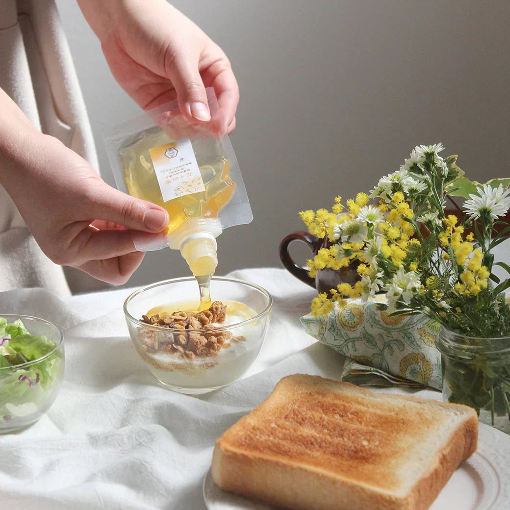 国産 天然ハチミツ　花々の雫 パウチタイプ 90g 非加熱 はちみつ 蜂蜜 ギフト 瓶詰 国産蜂蜜