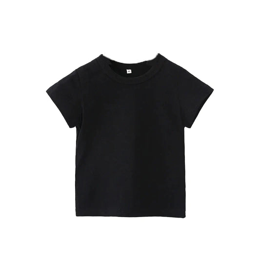半袖 Tシャツ 黒 150cm 100％綿 無地 子供 キッズ 100 110 120 130 140 150 コットン 吸汗速乾 幼稚園 小学校 体育 体操着 発表会 運動会 ダンス 洗い替え 白 黒シャツ