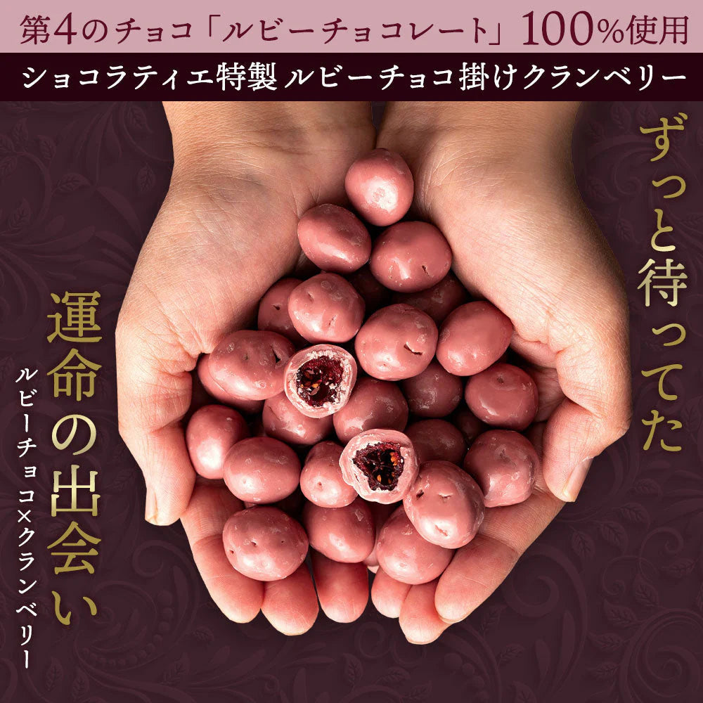 【チョコ常温販売期間終了】  チョコレート チョコ 　ルビーチョコ掛けクランベリー Rubi de Cranbery 200g ルビーチョコ 第4のチョコレート スイーツ ドライフルーツ クランベリー 大量 業務用