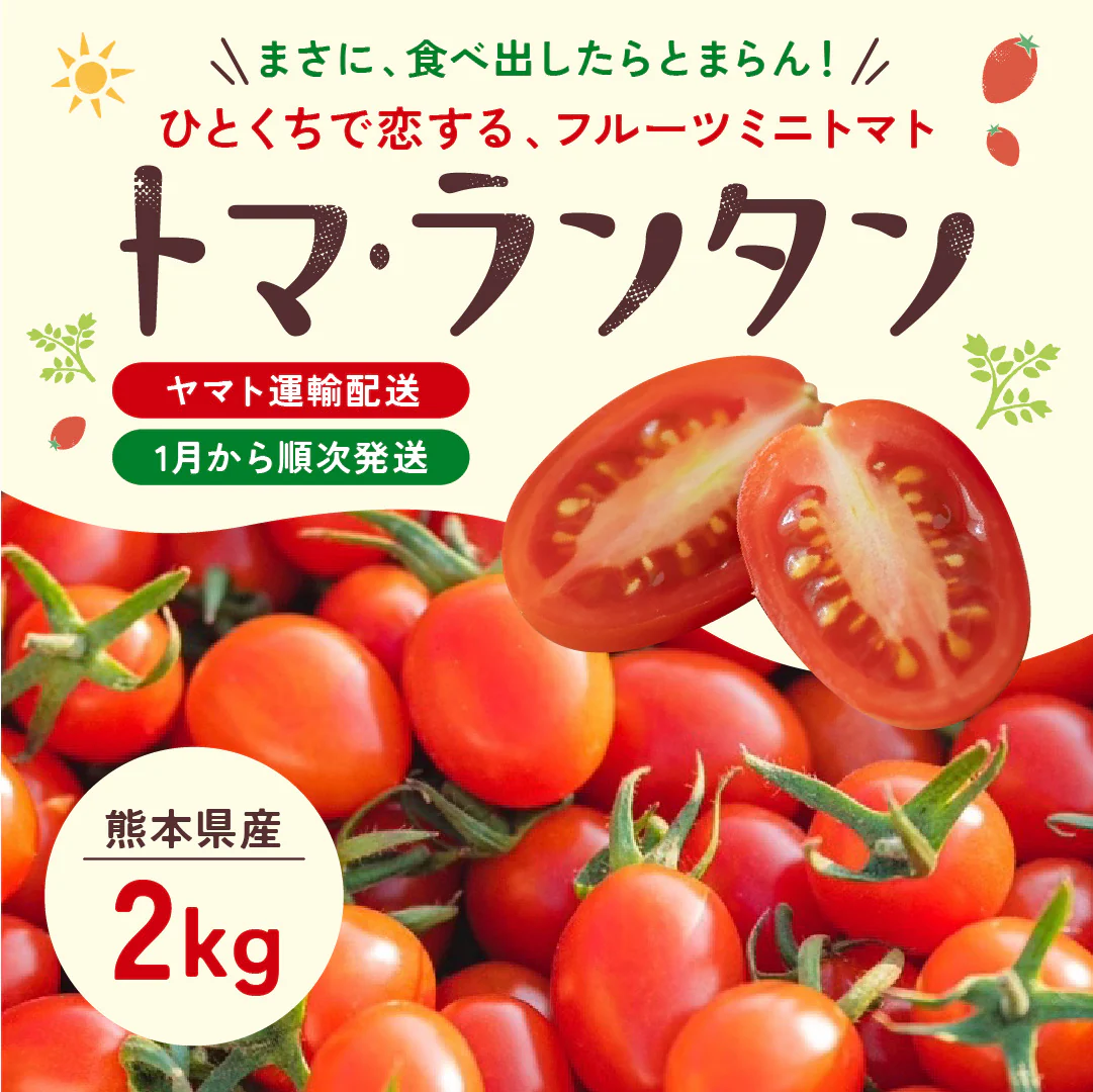 2kg 家族の笑顔が広がる完熟ミニトマト「トマランタン」東北配送不可】