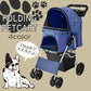 【ネイビー】ペットカート 折りたたみ 4輪 ペットカート 多頭 犬 カート 軽量 小型犬 中型犬 猫 ペットバギー 猫 ドッグカート ペットキャリー ペット用 お散歩カー ペット 折り畳み フォールディング 犬 ドッグ キャット 小動物 ウサギ