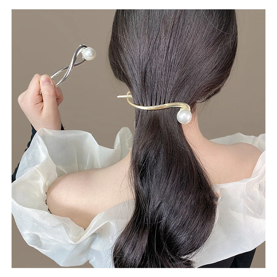 (シルバー)ヘア留め ヘアアクセサリー クロスヘアピン髪飾り 上品 パーティー飾り