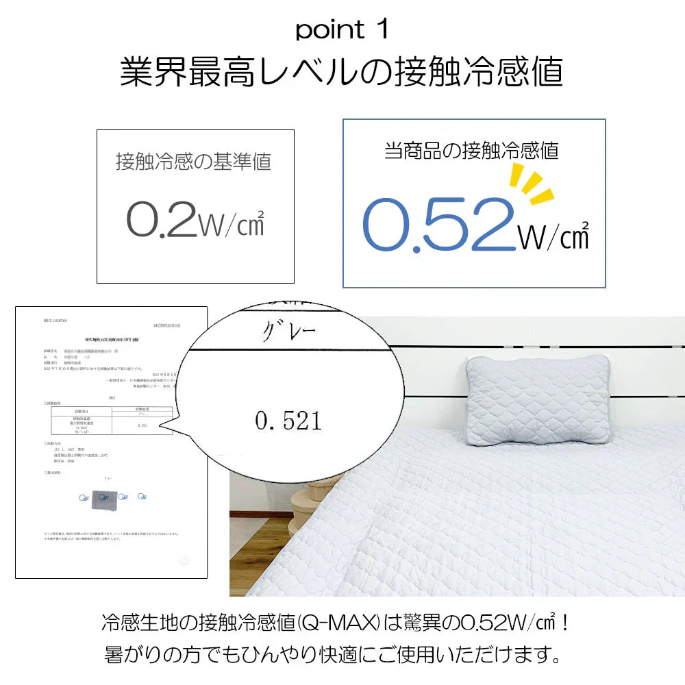 敷きパッド 冷感 ダブル ブルー Q-MAX0.5 リバーシブル パイル 綿 冷感 140 205 洗える 丸洗い ウォッシャブル ひんやり 接触冷感 さらっと 夏 冷感マット 敷パッド ベッドパッド 速乾 オールシーズン