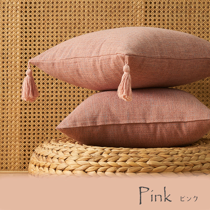【カーキ(2枚セット)　フリンジ無し】クッションカバー 45×45cm 北欧 おしゃれ 冬 2枚セット フリンジ付き 丸洗いOK 柔らか かわいい 汚れ防止 洗える 無地 インテリア 替えカバー 伸縮性 ソファカバーと合わせ 新生活 転居 引っ越し 12色
