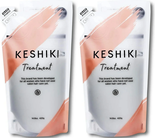 2袋セット KESHIKI ケシキ トリートメント 詰め替え クリックポスト発送のみ 送料無料 420g×2袋 美容室 美容院 アミノ酸 いい香り 美容液 天然由来成分 サロン専売 ヘアトリートメント 美容室 サロン専売品 美容院 ヘアケア ヒートケア ＆NINE アンドナイン