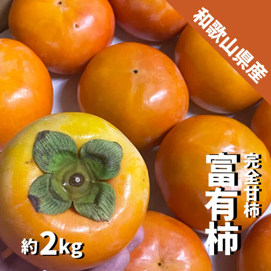 富有柿 約２kg (７〜１０玉) 和歌山 完全甘柿 九度山町 かつらぎ町 甘柿 ふゆ柿 送料込み