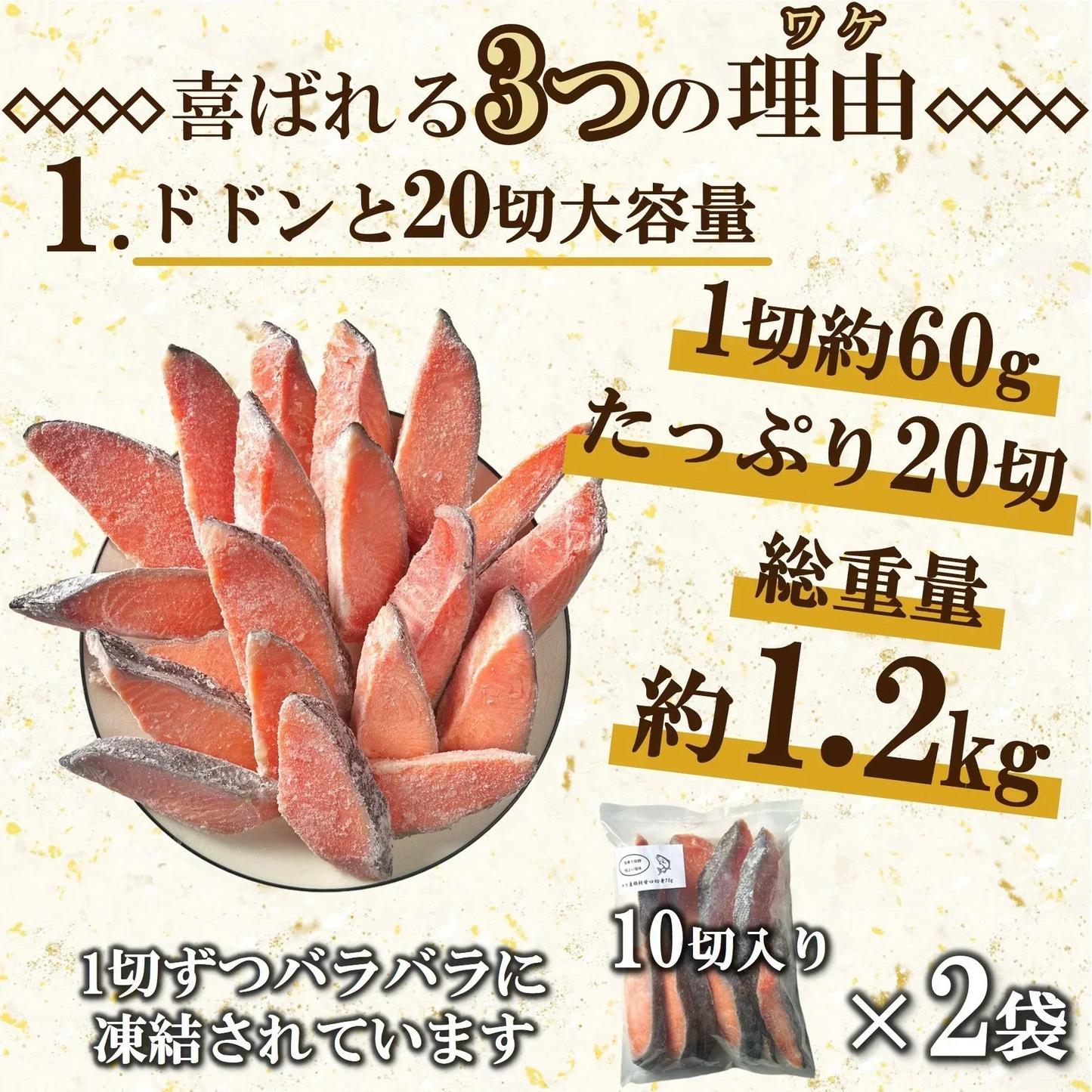 銀鮭 定塩 甘塩 切身 20切入り たっぷり約1.2kg大容量 送料無料 チリ産 骨付き 1切60-70g 訳あり 鮭 切り身 冷凍 しゃけ さけ 魚 惣菜 焼くだけ 調理 簡単 焼き魚 焼魚 おかず 酒の肴 つまみ お弁当 食品