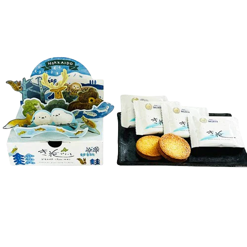 【北海道限定】き花 プティモ【北海道ジオラマ ホワイト(6枚入)×1箱】壺屋総本店 北海道 お土産 アーモンド ガレット き花 チョコ 焼き菓子