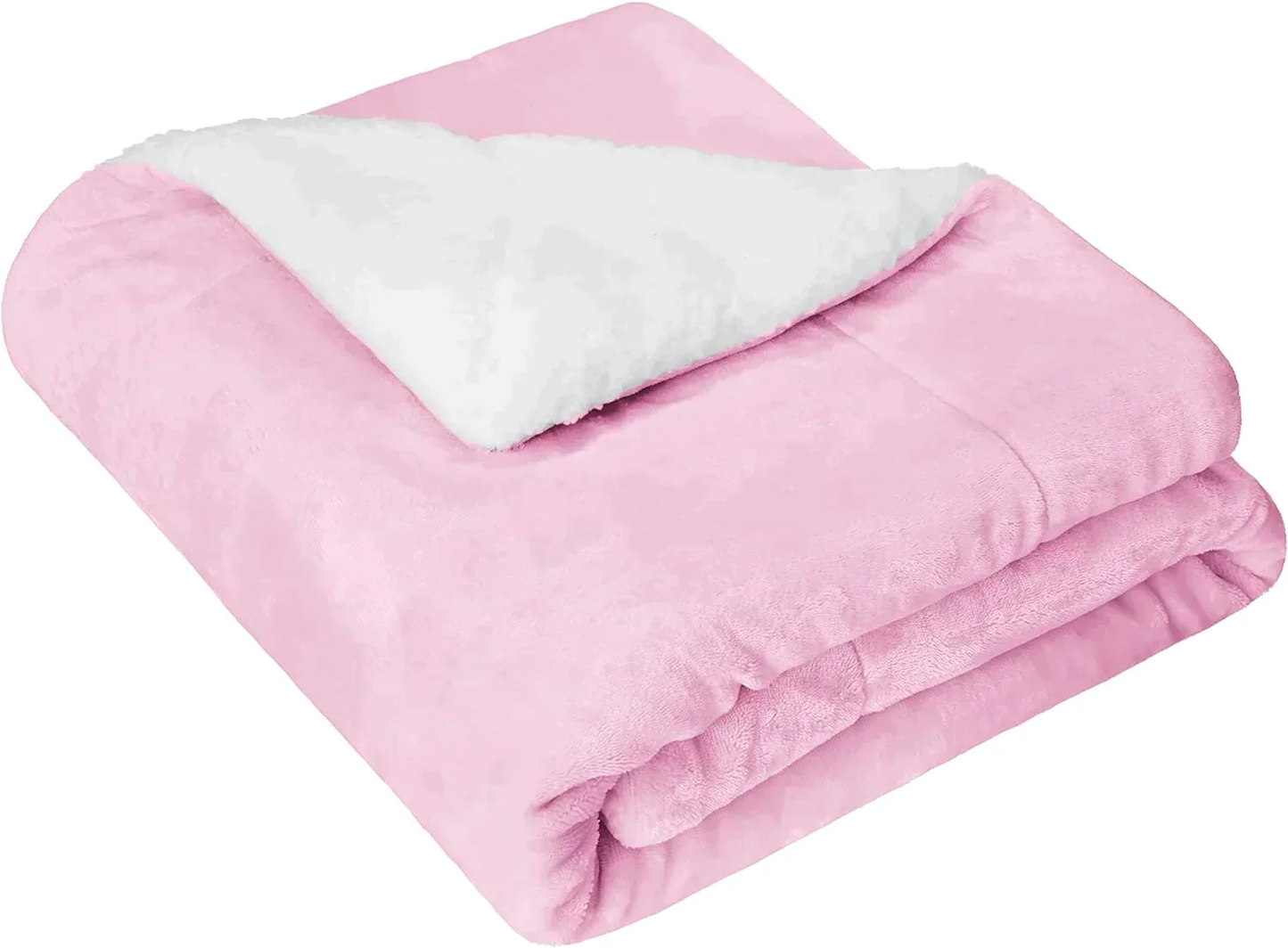 Amazonベーシック 訳あり ブランケット 127×152cm シェルパブランケット ひざ掛け スローバブルガムピンク