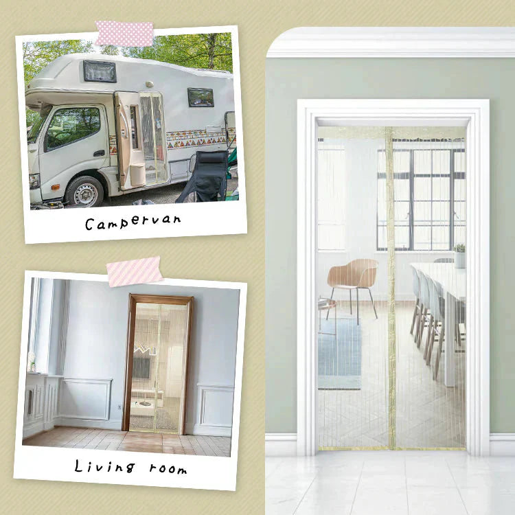 網戸カーテン 「ベージュ」 マグネット式 磁石 玄関カーテン 玄関網戸 勝手口用 出入り 通風 蚊 虫除け シャットアウト 部屋 リビング エコ 夏 作業 猛暑 簡単設置