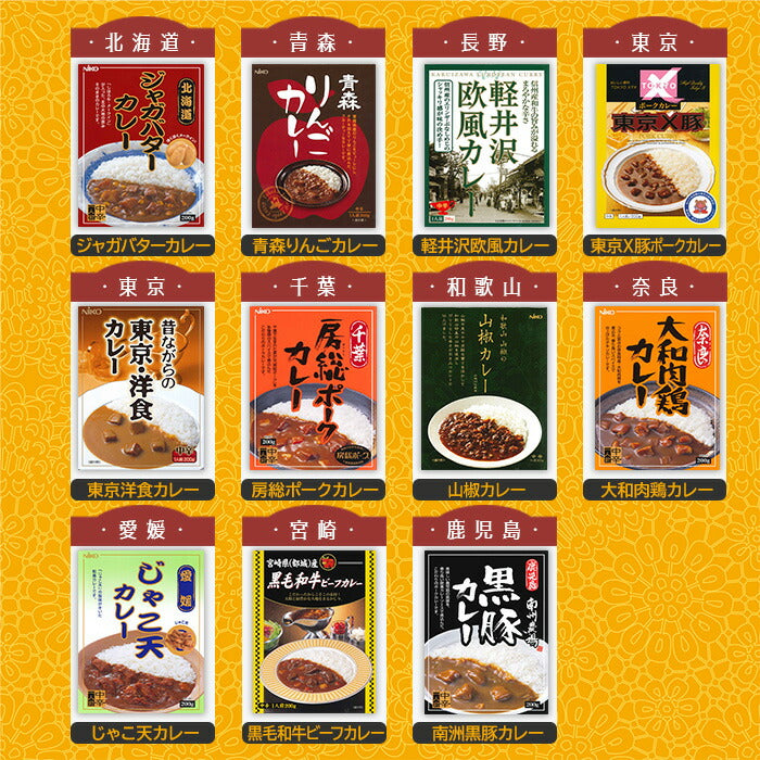 ご当地カレー 詰め合わせ 11種セット レトルトカレー カレーセット ビーフ 房総ポークカレー 黒毛和牛 りんごカレー