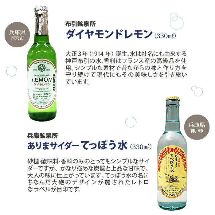 いろんなとこの地サイダー 果実ノカヲリ 8種 16本セット 炭酸飲料 瓶入りサイダー 日本各地