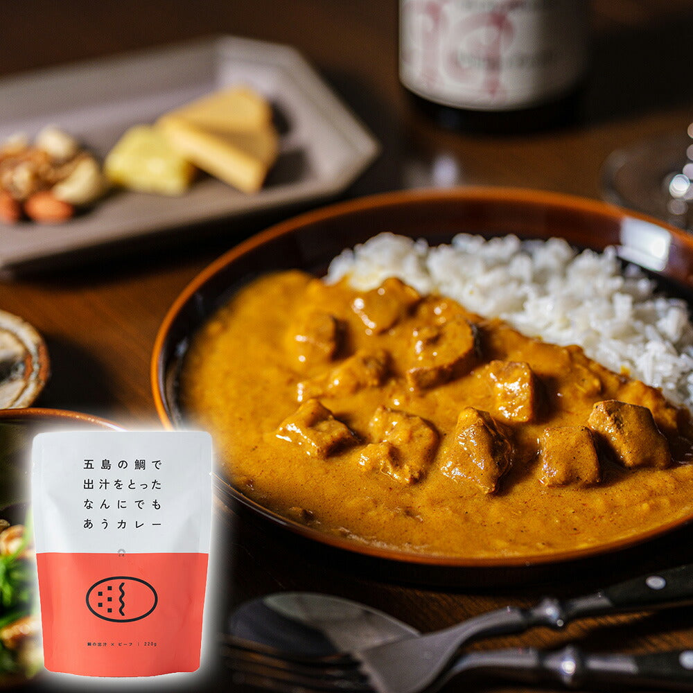 五島の鯛で出汁をとったなんにでもあうカレー プレーン・チーズ・チキン・ビーフ・ポークの5種セット（パウチ）【お届け不可地域：北海道・沖縄・離島】