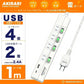 【過負荷保護付き！】1m 電源タップ type-C type-A 省エネ 延長ケーブル 180度働く可動式 二重被ふくコード コ差込口は4個 USBポートが2口  LED付スイッチ 雷ガード 急速充電 コード タップ テーブルタップ すき間対応 壁 卓上 薄型 PSE認証済 ほこり防止シャッター付き 電源タップ