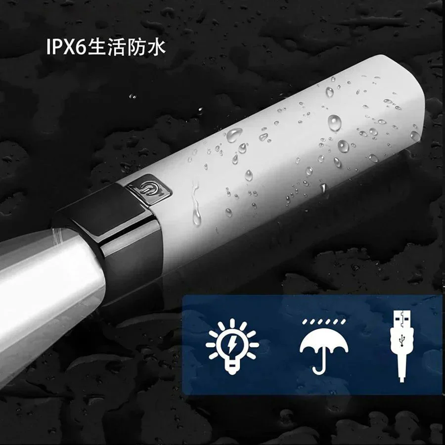 懐中電灯 小型 軍用 超高輝度  ledライト USB充電式 18650リチウム ハンディライト ミニ 軽量 明るい SOS点滅 防水 防災 地震 停電対策 携帯に充電が可能ですw132A(ホワイト)