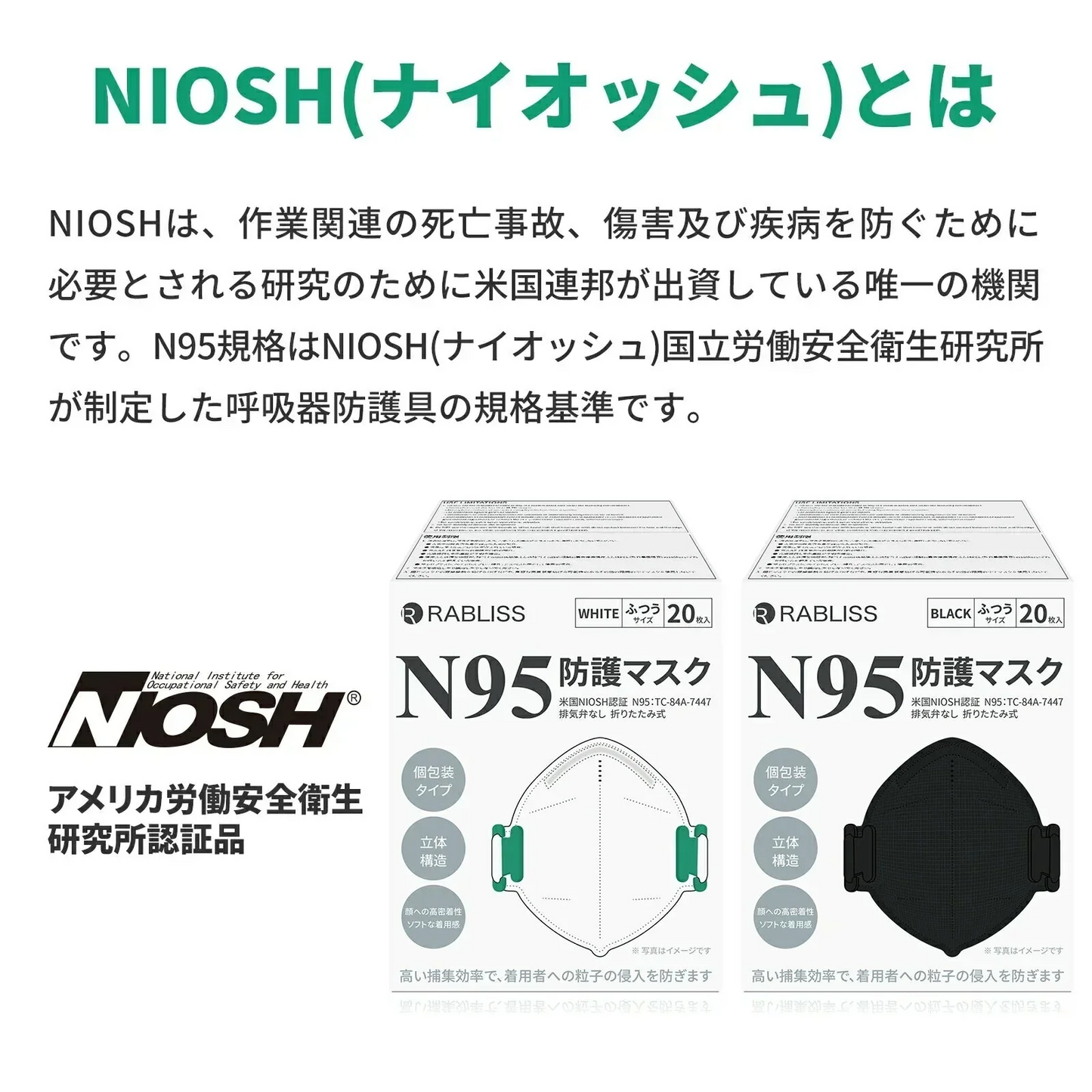 【医療レベルの防護力！】＼ ブラック ／40枚 医療用 マスク  N95 マスク 防塵マスク 正規品 防護マスク 不織布マスク 呼吸器 防風邪マスク N95マスク お徳用 カケン検査済 フリーサイズ ウイルス 風邪 花粉症 PM2.5 防塵 防寒 男女兼用 米国 NIOSH認証 N95 医療用マスク