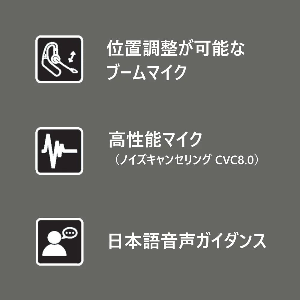 3ee Bluetooth ヘッドセット Call 02 ダークグレー（モノラル 片耳イヤホンタイプ） ノイズキャンセリングマイク