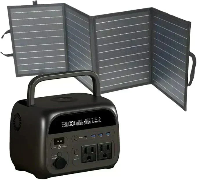 ポータブル電源＋ソーラパネル 1組  345Wh 600W 軽量 小型 蓄電池 家庭用 リン酸鉄 防災 停電 アウトドア キャンプ 農作業 家庭菜園