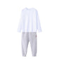 2点セット グレー 120cm Tシャツ長袖 白 1枚 と スウェットズボン1枚 体育 体操服 子供 キッズ パンツ 秋 春 冬 通気性 運動会 イベント 男女兼用 90 100 110 120 130 140 150