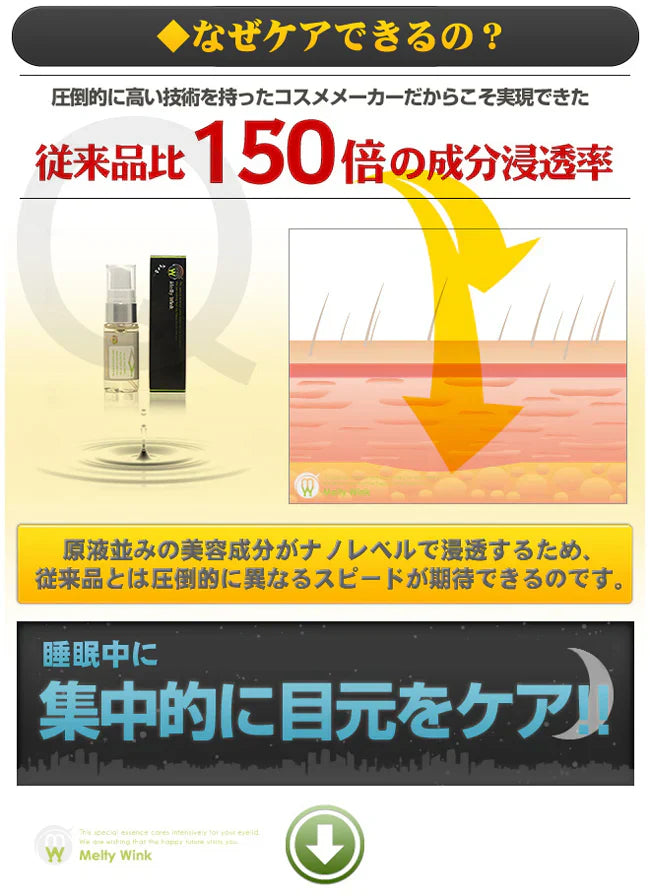 メルティウィンク 【目元ケア集中ケアアイケア　寝ながらケアお休み中 寝不足むくみくすみ　ふっくらハリ目力】 モデルさんも愛用中最高品質の成分配合