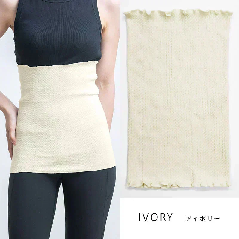 【フリー-グレー】【商品名：日本製シルク腹巻】
