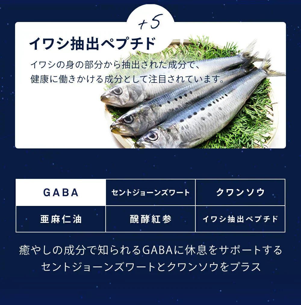 GABA《約1ヶ月分》ジョーンズワート クワンソウ 亜麻仁油 発酵紅参 イワシ抽出ペプチド 健康 サプリ サプリメント 休息 ストレス イライラ ギャバ【カウシェファーム収穫対象商品】
