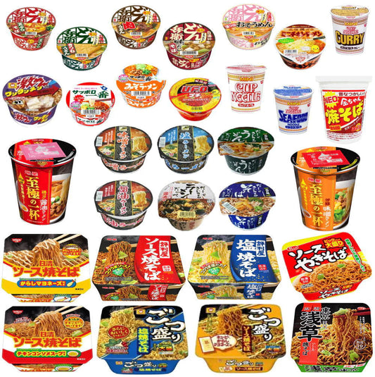 【新】カップ麺 インスタント麺 ミニサイズ レギュラーサイズ 焼きそばも入った 30個 えぇとこどりセット
